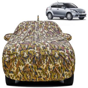 Waterproof Car Body Cover Compatible with Dzire (12-16) with Mirror Pockets (Jungle Print)